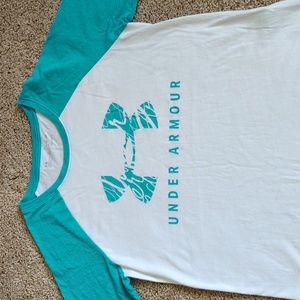 Under Armour Loose Heat Gear U-Hem Raglan Short Sleeve Graphic Tee
